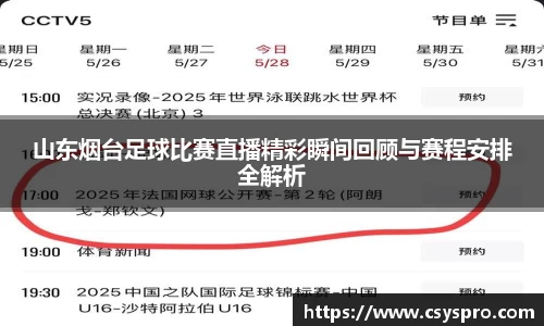 山东烟台足球比赛直播精彩瞬间回顾与赛程安排全解析