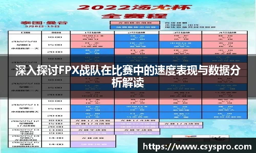深入探讨FPX战队在比赛中的速度表现与数据分析解读